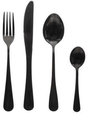SET 16 COMPLETO POSATE IN ACCIAIO INOX NERE