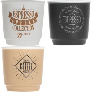 TAZZINA DA CAFFE MOD HOT DRINK 90ML D 6,1CM H 6CM ASSORTITO