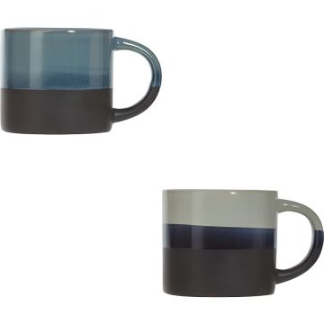 TAZZA LAGUNE IN GRES 9X8CM 34CL IN BICOLORE ASSORTITO