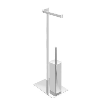 LINEA FUSION -  PIANTANA PORTA ROTOLO E PORTA SCOPINO CROMATO