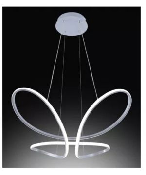 LAMPADARIO FARFALLA A LED SILVER L 63CM 