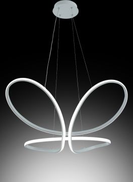 SOSPENSIONE A LED FARFALLA BIANCO 67X61.5 H. 120CM - 45W 3000~6000K 2450lm