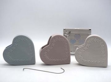 EVAPORATORE CUORE C/FOGLIOLINE RILIEVO D.13X3.5CM