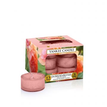 YANKEE CANDLE - 12 TEA LIGHT PROFUMATE SUN- DRENCHED APRICCOT ROSE