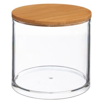 CONTENITORE PORTA COTONE SELENA CON COPERCHIO BAMBOO DIAM. 9.7CM H 9,6