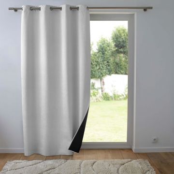 TENDA CON OCCHIELLI 100% COPRENTE/VELLUTO RILIEVO SHADOW PERLA 140X260CM