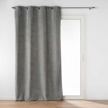 LINEA NOVANA - TENDA CON OCCHIELLI IN VELLUTO UNITO 135X260CM ANTRACITE