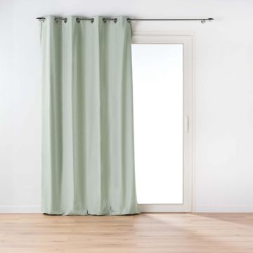 LINEA TWILY - TENDA CON OCCHIELLI IN COTONE/POLIESTERE 135X260CM VERDE SALVIA