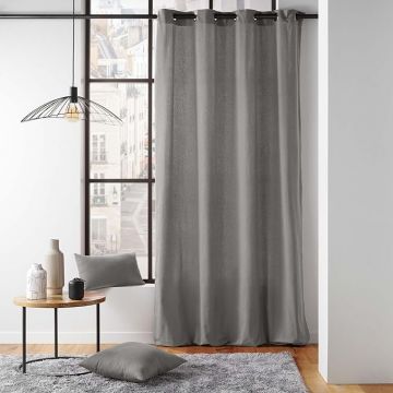LINEA TWILY - TENDA CON OCCHIELLI IN COTONE/POLIESTERE 135X260CM GRIGIO
