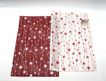 TOVAGLIETTA CARTA RETTANG. DIS.FIOCCHI NEVE 30X45CM