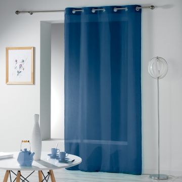 TENDA C/OCCHIELLI STAMIGNA EFFETTO STROPIC. TELMA BLU MARINO 140X280CM