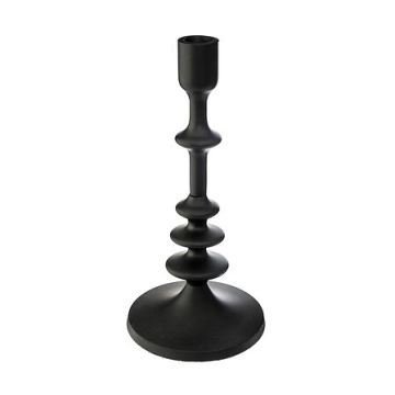 CANDELABRO 1 FUOCO IN METALLO NERO 12X26CM