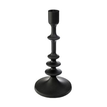 CANDELABRO 1 FUOCO IN METALLO NERO 12X26CM