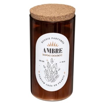 CANDELA PROFUMATA ALL' AMBRA 230GR CM 6.5X12 IN BARATTOLO DI VETRO