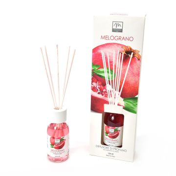 DIFFUSORE DI PROFUMO CON BASTONCINI IN COTONE 125ML MELOGRANO