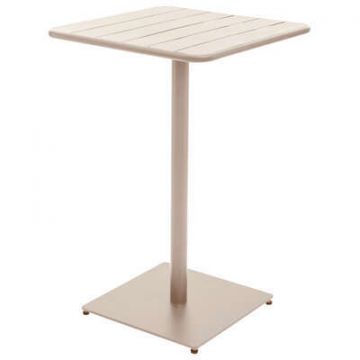 TAVOLINO ALTO PHUKET IN METALLO PANNA 65X65CM H. 100CM