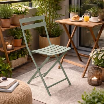 SEDIA DA ESTERNO MOD. GREENSBORO IN ACCIAIO VERDE OLIVA