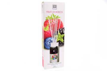 DIFFUSORE DI ESSENZA CON BACCHETTE IN COTONE 125ML FRUTTI DI BOSCO