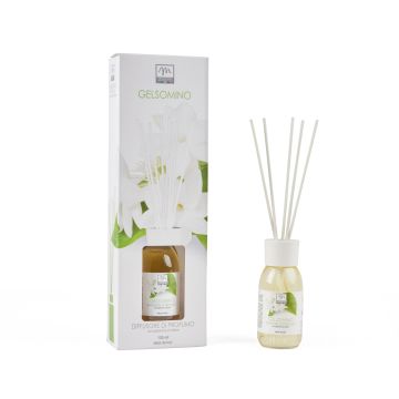 DIFFUSORE DI PROFUMO CON BASTONCINI IN COTONE 125ML GELSOMINO