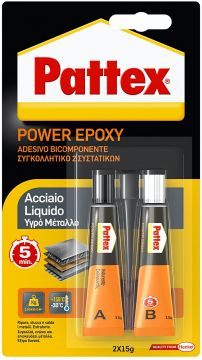 PATTEX POWER EPOXY ACCIAIO LIQUIDO 30gr ADESIVO BICOMPONENTE