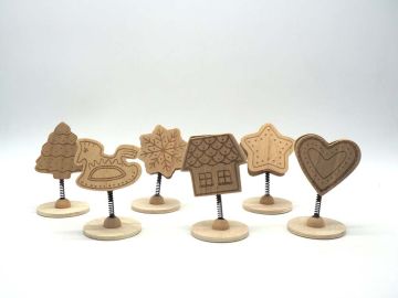 SEGNAPOSTO LEGNO SOGG. NATALE DECOUPAGE H.11X7X6.5CM