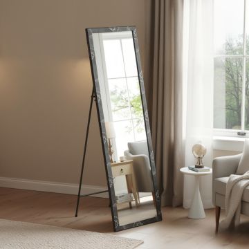 SPECCHIO APPOGGIO MRABRE CM 35.6X125 EFFETTO MARMO NERO