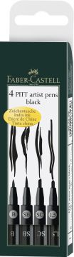 BUSTINA 4 PENNE PITT ARTIST TINTA CHINA NERO