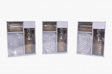 SET 3PZ BAGNO IN VETRO TRASPARENTE