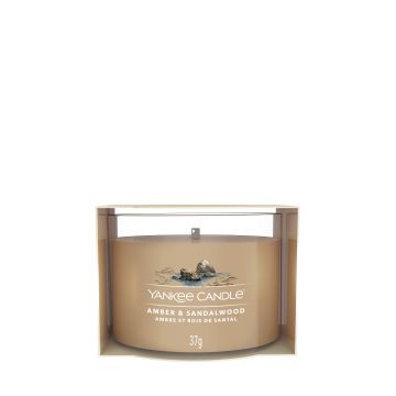 YANKEE CANDLE - CANDELA VOTIVE IN VETRO AMBER SANDALWOOD