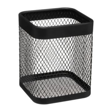 PORTA UTENSILI MAYAJ CM 13X13 H.16.5 IN METALLO NERO 