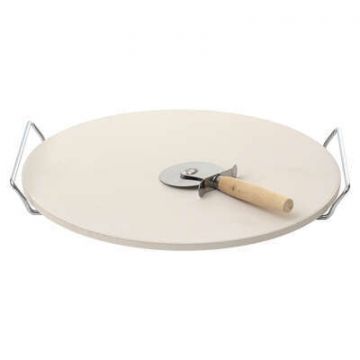 PIASTRA PER PIZZA DA BARBECUE D. 33CM CON ROTELLA TAGLIAPIZZA