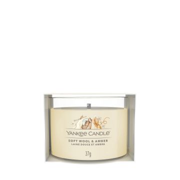 YANKEE CANDLE - CANDELA VOTIVE IN VETRO WOOL AMBER