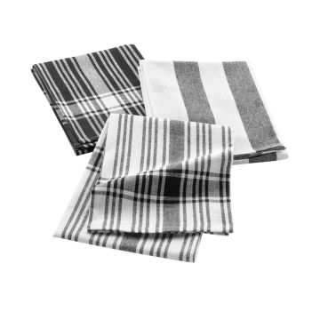 SET 3 STROFINACCI 50X70CM IN COTONE TESSUTO BAYADO NERO