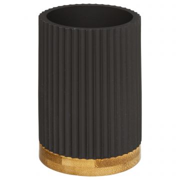 BICCHIERE PORTASPAZZOLINI IN POLIRESINA NERO D7,1CM