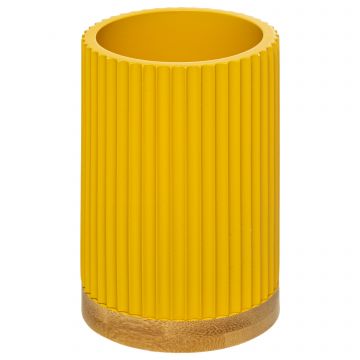 BICCHIERE PORTA SPAZZOLINI NATUREO GIALLO D7,1CM