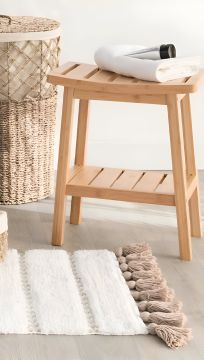 SGABELLO IN BAMBOO CM 39,5X25,2CM H 46CM NATURALE 