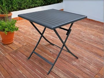 TAVOLO CM 70X70 IN METALLO ANTRACITE