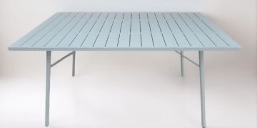 TAVOLO MOD SANTORINI CM 120X80 H 74 ACCIAIO VERDE MENTA