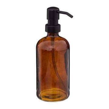 DISPENSER SAPONE IN VETRO MARRONE 7.5X21.6CM 450ML 