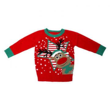 MAGLIONE CON RENNA DISEGNATA 4-6/6-8