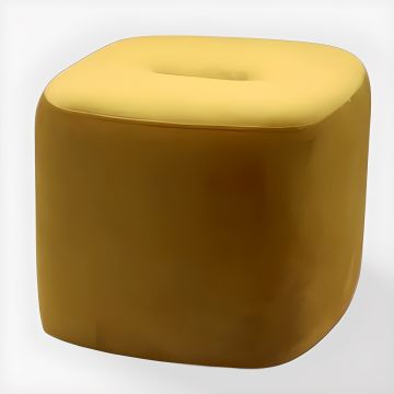 POUF QUADRATO CM 40X40X H. 34 IN VELLUTO GIALLO