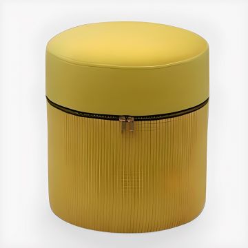 POUF CON ZIP DIAM.30,5 H.35 IN VELLUTO GIALLO 