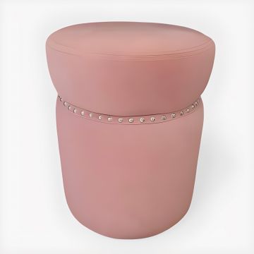 POUF ROTONDO DIAM. CM 36 H. 47 IN VELLUTO ROSA