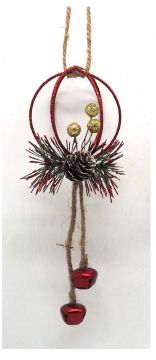 SFERA PENDENTE C/SONAGLIO/ PINO/BACCHE/PIGNA L.33CM