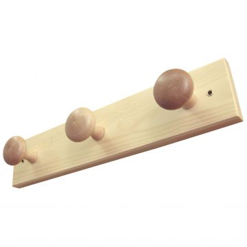 APPENDIABITO DA PARETE MODERNO IN LEGNO NATURALE 3 POSTI CM 9X8 H 49