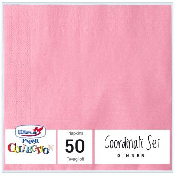 SET 50 TOVAGLIOLI 2 VELI 33X33 - ROSA