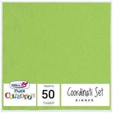 SET 50 TOVAGLIOLI 2 VELI 33X33 - VERDE ACIDO