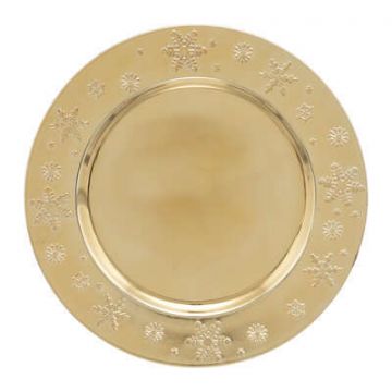 SOTTOPIATTO IN PLASTICA ORO CON FIOCCHI DECORATI D. 33CM