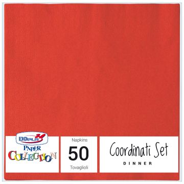 SET 50 TOVAGLIOLI 2 VELI 33X33 - ROSSO
