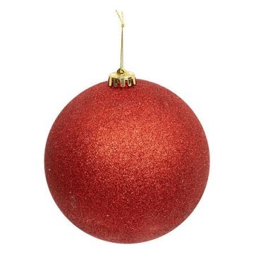 SFERA IN PLASTICA D 15CM COLORE ROSSO GLITTERATO